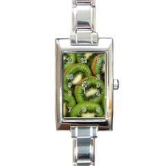 Kiwi Texture, Background With Kiwi, Fruits, Kiwi Rectangle Italian Charm Watch by kyorashop23