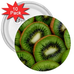 Kiwi Texture, Background With Kiwi, Fruits, Kiwi 3  Buttons (10 Pack) 