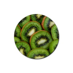 Kiwi Texture, Background With Kiwi, Fruits, Kiwi Rubber Coaster (Round)