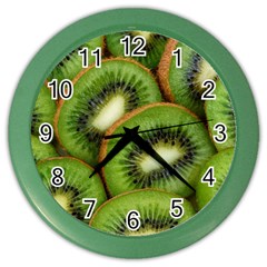 Kiwi Texture, Background With Kiwi, Fruits, Kiwi Color Wall Clock