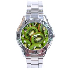 Kiwi Texture, Background With Kiwi, Fruits, Kiwi Stainless Steel Analogue Watch