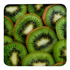 Kiwi Texture, Background With Kiwi, Fruits, Kiwi Square Glass Fridge Magnet (4 pack)