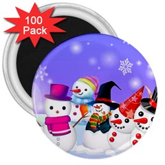 Let s Have Fun With Snowmen 3  Magnets (100 Pack)