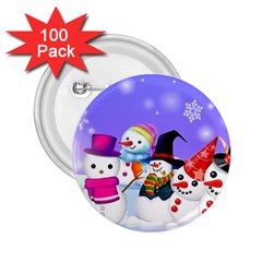 Let s Have Fun With Snowmen 2 25  Buttons (100 Pack) 