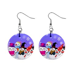 Let s Have Fun With Snowmen Mini Button Earrings