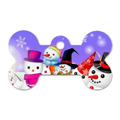 Let s Have Fun With Snowmen Dog Tag Bone (one Side)