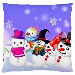 Let s Have Fun With Snowmen Large Cushion Case (one Side)