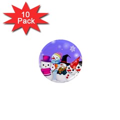 Let s Have Fun With Snowmen 1  Mini Magnet (10 Pack) 