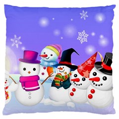 Let s Have Fun With Snowmen Standard Premium Plush Fleece Cushion Case (two Sides)