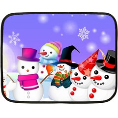 Let s Have Fun With Snowmen Two Sides Fleece Blanket (mini)