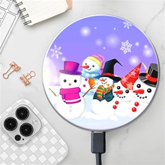 Let s Have Fun With Snowmen Wireless Fast Charger(white) by kyorashop23