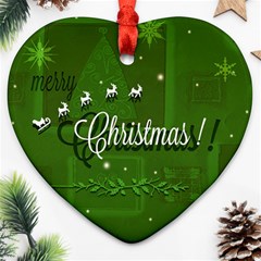 Merry Christmas , Holidays, Celebrations Heart Ornament (two Sides)