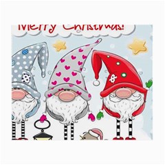 Merry Christmas, Christmas, Cute, Red, Merry, Gnomes Small Glasses Cloth (2 Sides) by kyorashop23