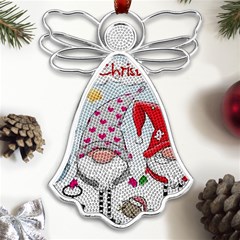 Merry Christmas, Christmas, Cute, Red, Merry, Gnomes Metal Loving Angel Silver  by kyorashop23