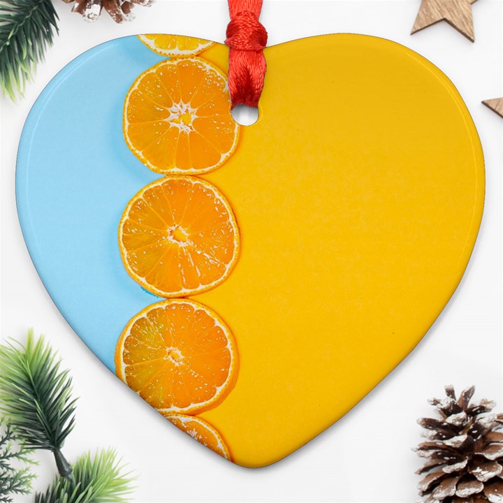 Orange, Slices, Fruit, Citrus Ornament (Heart)