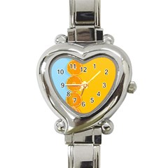 Orange, Slices, Fruit, Citrus Heart Italian Charm Watch by kyorashop23