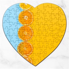 Orange, Slices, Fruit, Citrus Jigsaw Puzzle (heart) by kyorashop23