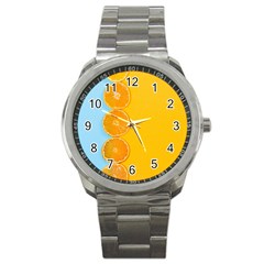 Orange, Slices, Fruit, Citrus Sport Metal Watch by kyorashop23