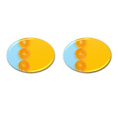 Orange, Slices, Fruit, Citrus Cufflinks (oval) by kyorashop23