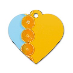 Orange, Slices, Fruit, Citrus Dog Tag Heart (Two Sides)