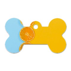 Orange, Slices, Fruit, Citrus Dog Tag Bone (Two Sides)