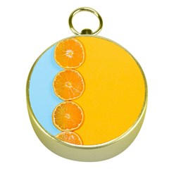 Orange, Slices, Fruit, Citrus Gold Compasses by kyorashop23