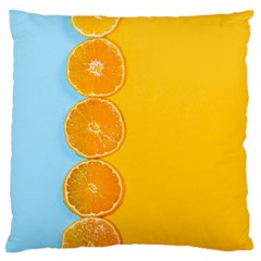 Orange, Slices, Fruit, Citrus Large Premium Plush Fleece Cushion Case (two Sides)