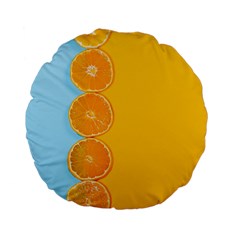 Orange, Slices, Fruit, Citrus Standard 15  Premium Flano Round Cushions by kyorashop23