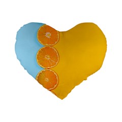 Orange, Slices, Fruit, Citrus Standard 16  Premium Flano Heart Shape Cushions by kyorashop23