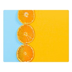 Orange, Slices, Fruit, Citrus Two Sides Premium Plush Fleece Blanket (large)