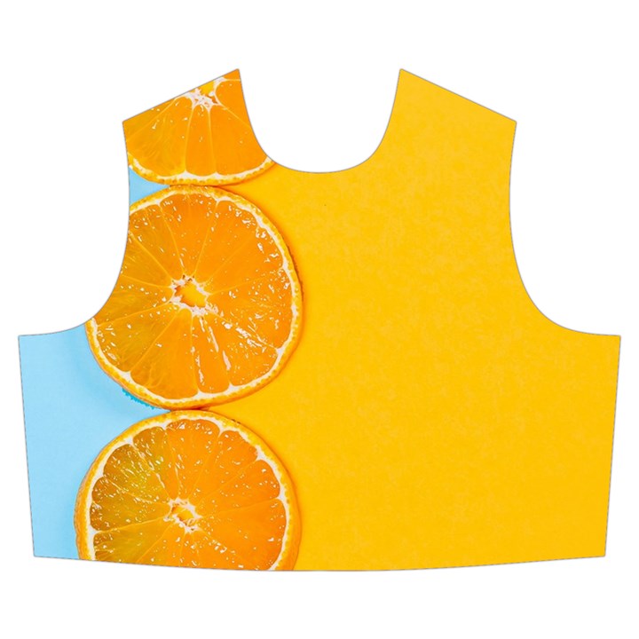 Orange, Slices, Fruit, Citrus Ruffle Collar Short Sleeve Chiffon Top