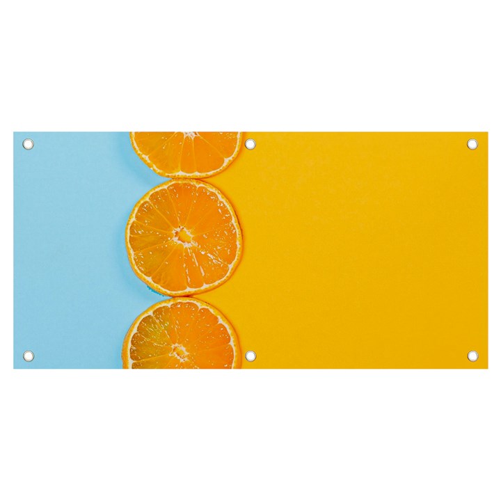 Orange, Slices, Fruit, Citrus Banner and Sign 4  x 2 