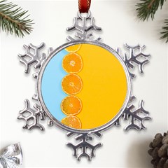 Orange, Slices, Fruit, Citrus Metal Large Snowflake Ornament