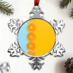 Orange, Slices, Fruit, Citrus Metal Small Snowflake Ornament