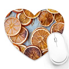 Orange, Slices, Fruits, Citrus Heart Mousepad