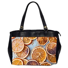 Orange, Slices, Fruits, Citrus Oversize Office Handbag (2 Sides) by kyorashop23