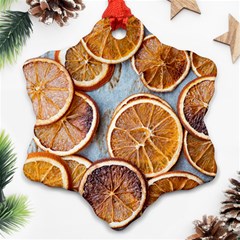 Orange, Slices, Fruits, Citrus Snowflake Ornament (two Sides) by kyorashop23