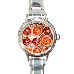 Orange, Fruit, Citrus Round Italian Charm Watch