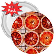 Orange, Fruit, Citrus 3  Buttons (100 Pack) 