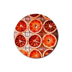 Orange, Fruit, Citrus Rubber Round Coaster (4 Pack) by kyorashop23