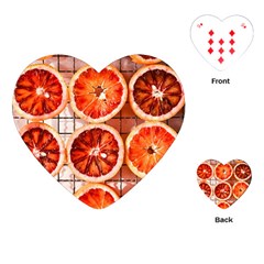 Orange, Fruit, Citrus Playing Cards Single Design (heart)