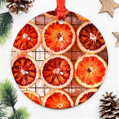 Orange, Fruit, Citrus Round Ornament (two Sides)