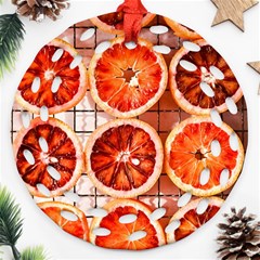 Orange, Fruit, Citrus Round Filigree Ornament (two Sides)