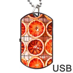 Orange, Fruit, Citrus Dog Tag Usb Flash (two Sides)