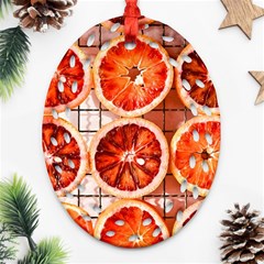 Orange, Fruit, Citrus Oval Filigree Ornament (two Sides)