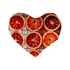 Orange, Fruit, Citrus Standard 16  Premium Flano Heart Shape Cushions