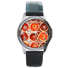 Peorange, Fruit, Citrus Round Metal Watch