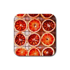 Peorange, Fruit, Citrus Rubber Coaster (square) by kyorashop23