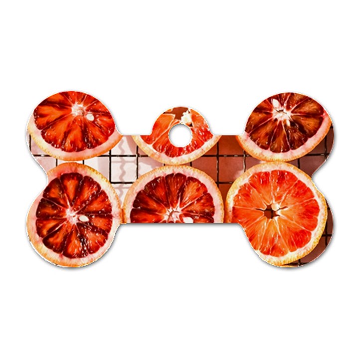 Peorange, Fruit, Citrus Dog Tag Bone (Two Sides)