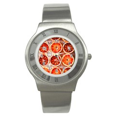 Peorange, Fruit, Citrus Stainless Steel Watch by kyorashop23